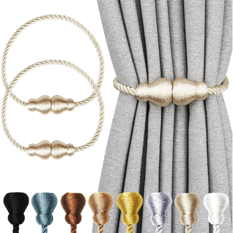 Xt Home Textiles - 침실 및 거실용 자석 커튼 타이백