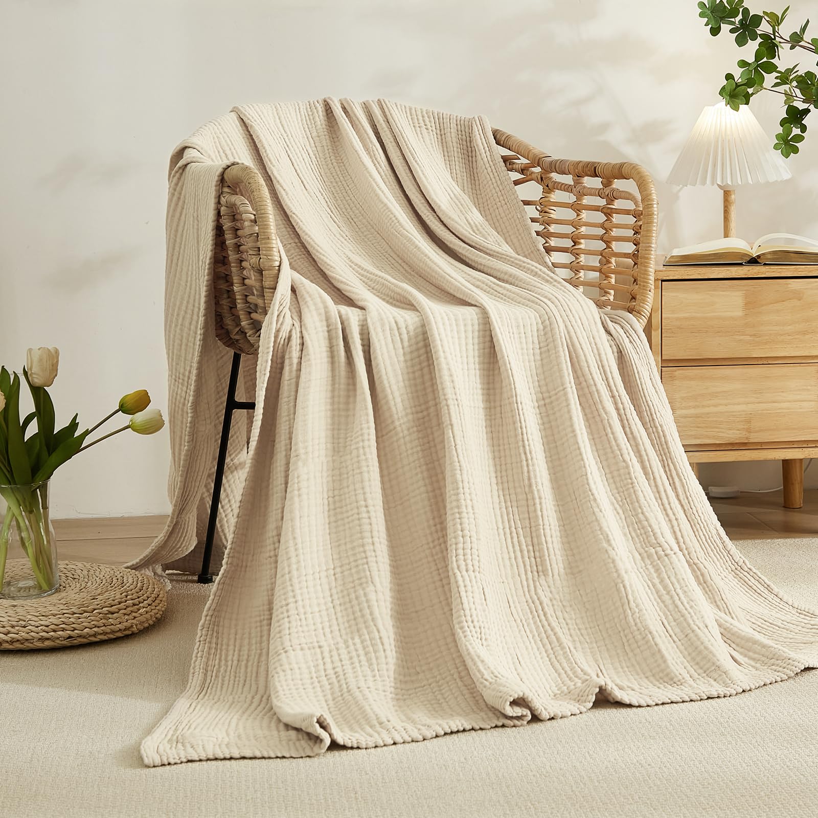 100% 순면 담요, 부드러운 무슬린 침대 담요, 가볍 - Wool Blanket Herringbone 리뷰 및 가격