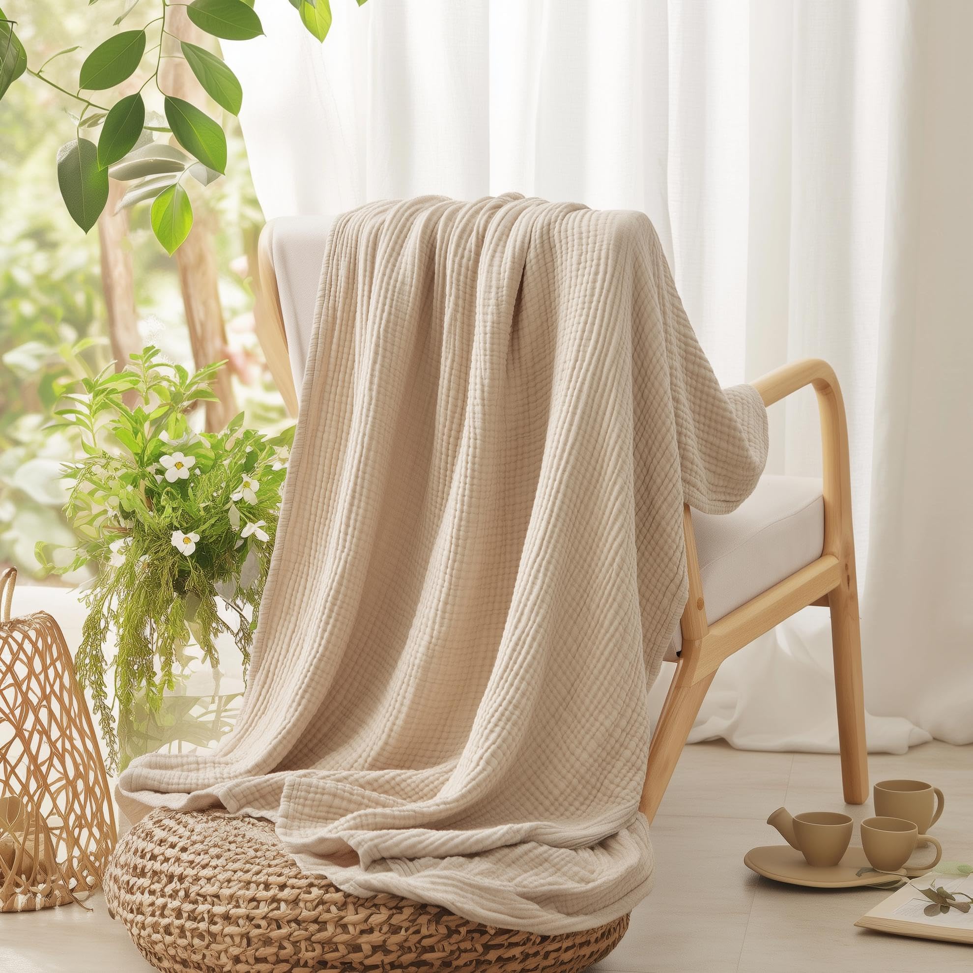 100% 순면 담요, 부드러운 무슬린 침대 담요, 가볍 - Wool Blanket Herringbone 리뷰 및 가격