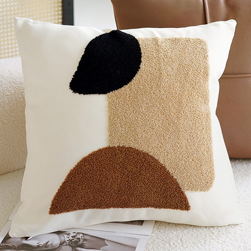 다크 브라운 빈티지 북유럽 스로우 베개 커버, 크림 라 - Home Textiles Luxury 리뷰 및 가격