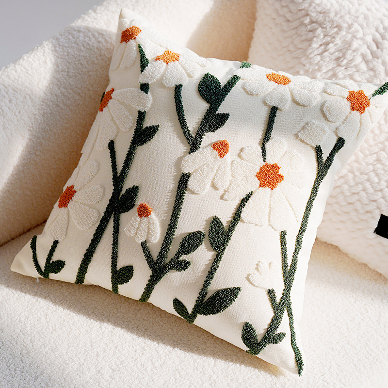 다크 브라운 빈티지 북유럽 스로우 베개 커버, 크림 라 - Home Textiles Luxury 리뷰 및 가격