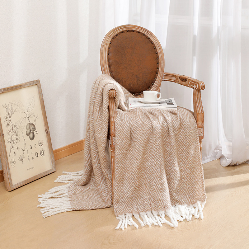 유럽 및 미국 스타일 솔리드 소파 담요 낮잠 에어컨 담 - Wool Blanket Herringbone 리뷰 및 가격
