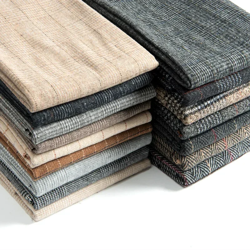 체크 무늬 모직 원단 코트, 바람막이 세트 바지, DI - Wool Blanket Herringbone 리뷰 및 가격