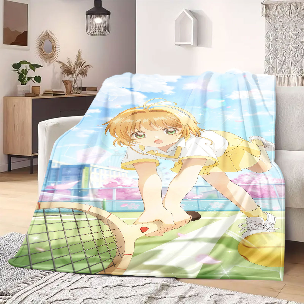 카드캡터 사쿠라 프리미엄 프린트 플란넬 담요, 만화 장 - Home Textiles Premium 리뷰 및 가격