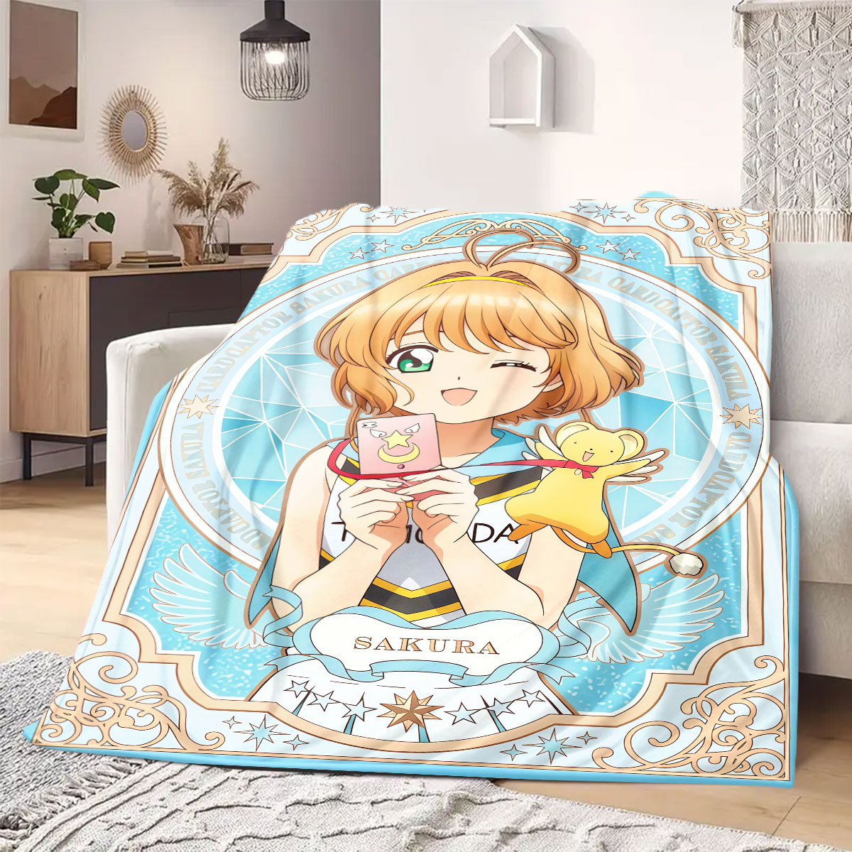 카드캡터 사쿠라 프리미엄 프린트 플란넬 담요, 만화 장 - Home Textiles Premium 리뷰 및 가격