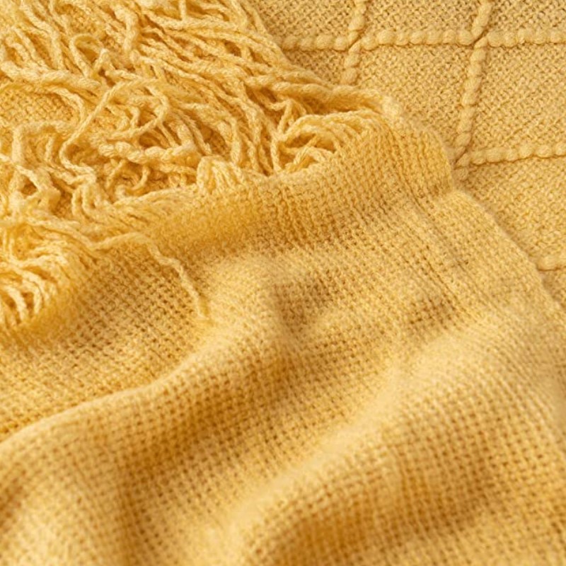 술 달린 보호 직조 던지기 담요, 자카드 질감, 아늑한 - Wool Blanket Herringbone 리뷰 및 가격
